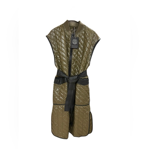 Bernardo Jackets & Blazers - Bernardo Olive Quilted Vest with Black Accents